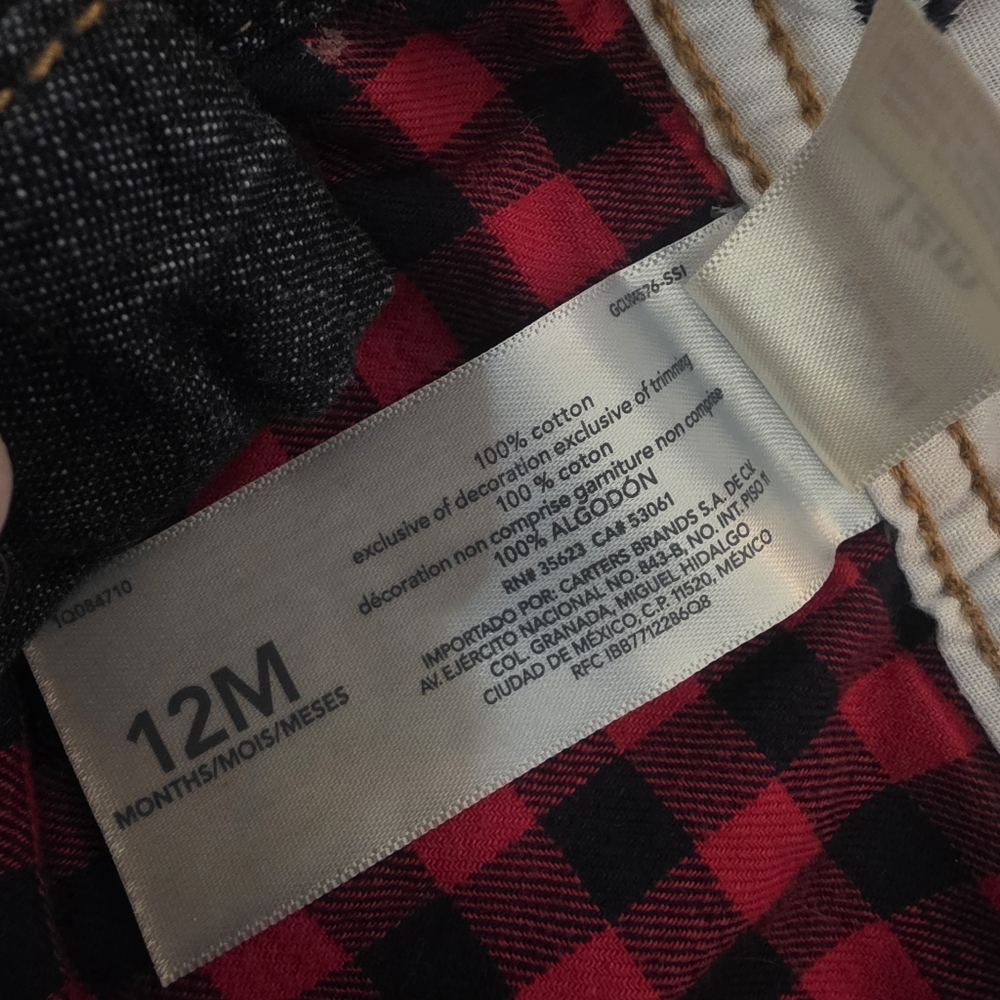 Oshkosh Bgosh Denim Overalls- 12 Months - Picture 10 of 14